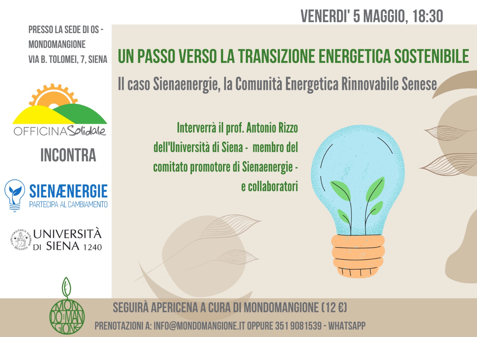 locandina presentazione Sienaenergie